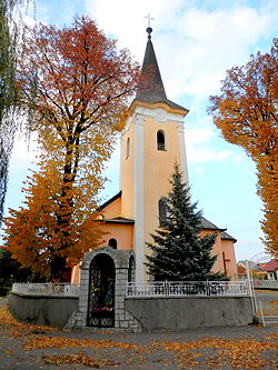 A Roman Catholic church in Tokárov