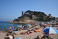 Vista del castillo de Tossa de Mar desde la playa.