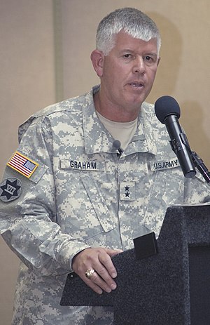 English: Maj. Gen. Mark Graham speaks openly a...