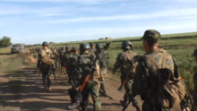 Vikings Battalion infantrymen with Russian military equipment in July 2015 Vikings Battalion infantry.png