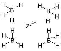 Strukturformel von Zirconium(IV)-borhydrid