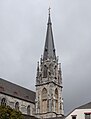 Aachen, de Turm der Sankt-Folian Kirche vom Münsterplatz