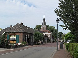 Almen, church in the street