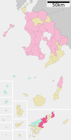 Location of Amami in Kagoshima Prefecture