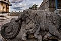 An Ornate Elephant balustrade at the main temple entrance