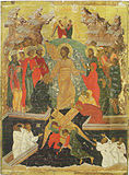 Ascension-Descente aux enfers. Deuxième quart du XVIe siècle. Musée de Vologda. Provient du monastère de Gorne-Ouspenski