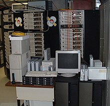 The Borg, a 52-node Beowulf cluster used by the McGill University pulsar group to search for pulsations from binary pulsars Beowulf-cluster-the-borg.jpg