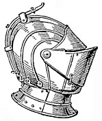 Halter für das Zimier an einem geschlossenen Visierhelm, 1890