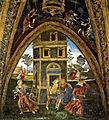 La santa fugint, per Pinturicchio, 1490 (Vaticà, Stanze Borgia)