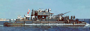 Barcaza de desembarco Siebel con un cañón de 88 mm