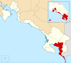 Location of Golfito Canton in Puntarenas Province