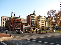 View of the former Court Sq. Theatre building on 12 November 2011.