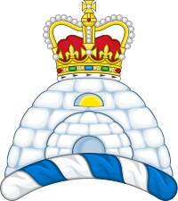 The crest of Nunavut is an igloo royally crowned
