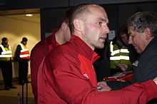 Murphy signing autographs at Blackburn Rovers in 2013 DannyMurphyBlackburnRovers.JPG