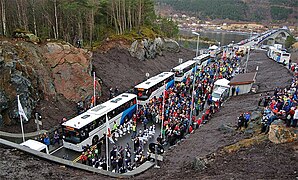 Eröffnungsfeier des Eiksundtunnels bei der Eiksundbrücke am 23. Februar 2008