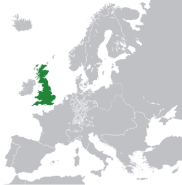 Het Koninkrijk Groot-Brittannië in Europa in 1800.