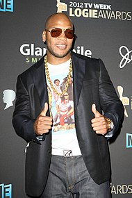 Flo Rida smiling at the 2012 Logie Awards.