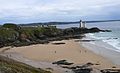 La plage du Minou, le fort et le phare du Petit Minou.