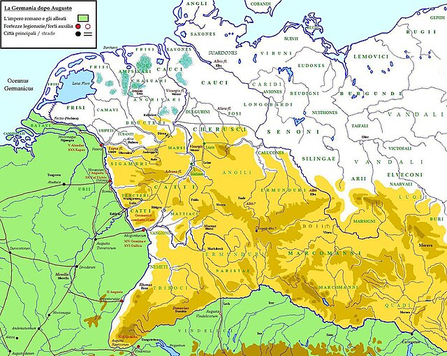 Mappa delle tribù barbare (Nell ovale rosso i Taifali)