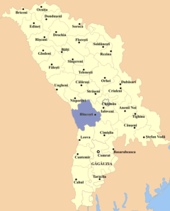 Karte von Moldawien, Position von Hîncești hervorgehoben