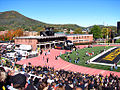 Owens Field House with Howard's Knob and Carol Grotnes Belk Library in the background.