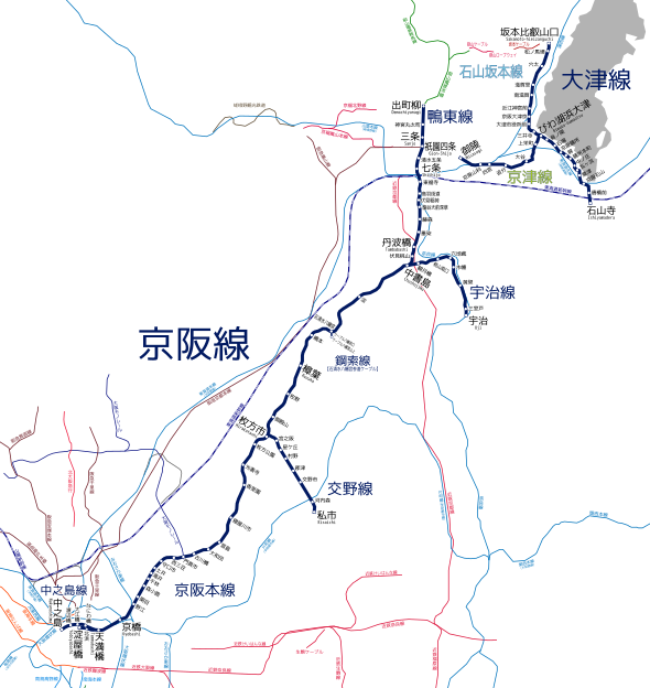 Keihan Electric Railway Linemap.svg