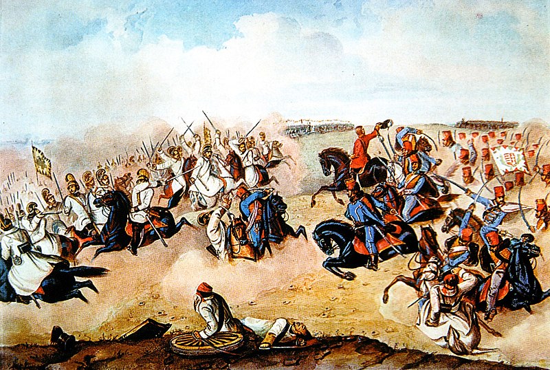 Hungarian hussars in battle during the Hungarian Revolution. 