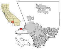 Položaj u Kaliforniji i u okrugu Los Angeles