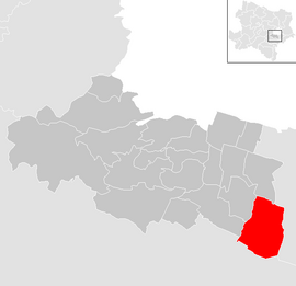 Poloha obce Münchendorf v okrese Mödling (klikacia mapa)