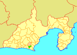 Location of Ogasa in Shizuoka Prefecture