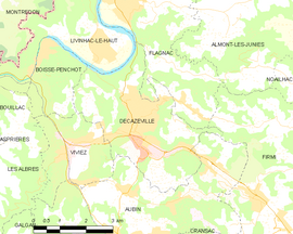 Mapa obce Decazeville