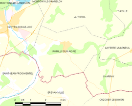 Mapa obce Romilly-sur-Aigre