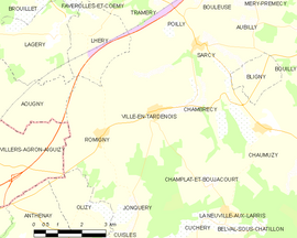 Mapa obce Ville-en-Tardenois