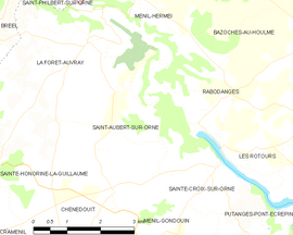 Mapa obce Saint-Aubert-sur-Orne