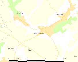 Mapa obce Bergueneuse