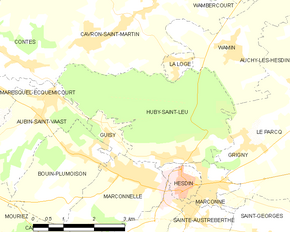 Poziția localității Huby-Saint-Leu