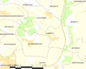 Poziția localității Hunspach