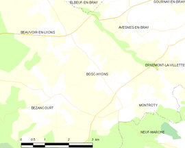 Mapa obce Bosc-Hyons