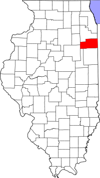 Locatie van Kankakee County in Illinois