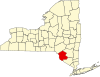 Mapa de Nueva York con la ubicación del condado de Sullivan