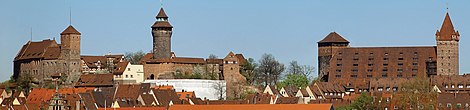 Blick über die Nürnberger Altstadt zur Burg