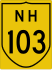 National Highway 103 marker