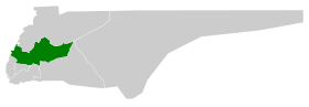 صورة لخريطة محافظة ثار نسبةً لمنطقة نجران