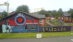 UFF mural on Newtownards Road, East Belfast