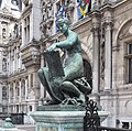 La Science, Allegory in Bronze von Jules Blanchard vor dem Hôtel de Ville in Paris