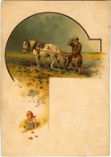 Der Pflüger, Postkarte von 1898