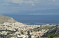 La ville-port de Pothia et le château Chrysoheria sur le promontoire à droite