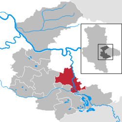 Elhelyezkedése Anhalt-Bitterfeld járás térképén