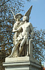 Богиня Нике поддерживает раненого воина. Скульптурная группа Замкового (Дворцового моста) в Берлине. 1853. Мрамор