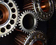 Reduction gears on Pratt & Whitney Canada PT6 gas turbine engine.